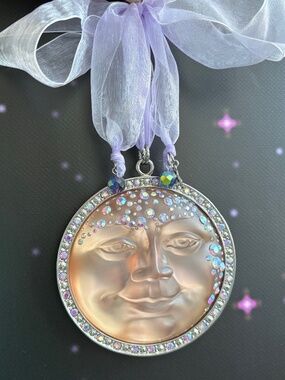 Kirks Folly Seaview Moon Violet Goddess Moon Face Purple Whimsigoth home decor